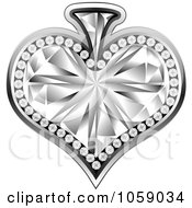 Royalty Free Vector Clip Art Illustration Of A 3d Silver And Diamond Heart