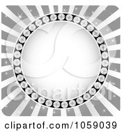 Royalty Free Vector Clip Art Illustration Of A Circle Frame Of Diamonds On Silver Rays by Andrei Marincas