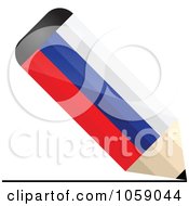 Poster, Art Print Of 3d Russia Flag Pencil Drawing A Line
