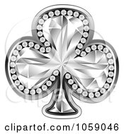 Royalty Free Vector Clip Art Illustration Of A 3d Silver Clover Or Spade by Andrei Marincas