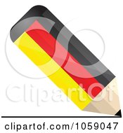 Poster, Art Print Of 3d German Flag Pencil Drawing A Line