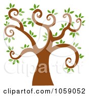 Poster, Art Print Of Curly Branched Tree Logo - 3