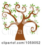 Royalty Free Vector Clip Art Illustration Of A Curly Branched Tree Logo 3