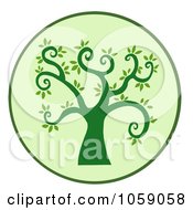 Royalty Free Vector Clip Art Illustration Of A Curly Branched Tree Logo 7