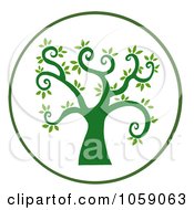 Poster, Art Print Of Curly Branched Tree Logo - 8