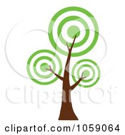 Royalty Free Vector Clip Art Illustration Of A Circle Foliage Tree Logo 3