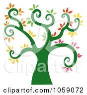 Poster, Art Print Of Curly Branched Tree Logo - 4