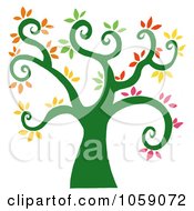 Royalty Free Vector Clip Art Illustration Of A Curly Branched Tree Logo 4