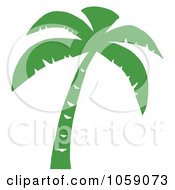Poster, Art Print Of Palm Tree Silhouette In Green