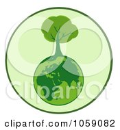 Poster, Art Print Of Organic Tree Globe Logo - 2