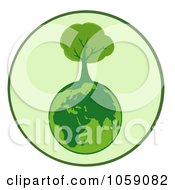 Royalty Free Vector Clip Art Illustration Of An Organic Tree Globe Logo 2