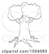 Royalty Free Vector Clip Art Illustration Of An Outlined Tree Logo 2