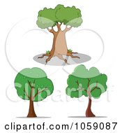 Royalty Free Vector Clip Art Illustration Of A Digital Collage Of Three Trees