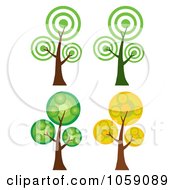 Royalty Free Vector Clip Art Illustration Of A Digital Collage Of Circle Trees