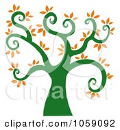 Poster, Art Print Of Curly Branched Tree Logo - 2