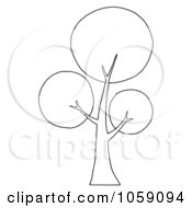 Poster, Art Print Of Outlined Circle Foliage Tree Logo