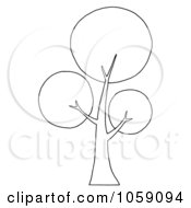 Royalty Free Vector Clip Art Illustration Of An Outlined Circle Foliage Tree Logo