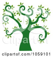 Poster, Art Print Of Curly Branched Tree Logo - 1