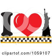 Poster, Art Print Of Heart And Statue Of Liberty Meaning I Love New York