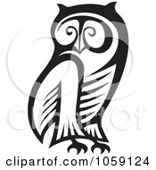 Poster, Art Print Of Black And White Owl Outline