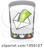 Royalty Free Vector Clip Art Illustration Of A Cell Phone With A Payment Screen