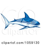 Royalty Free Vector Clip Art Illustration Of A Tough Blue Shark by Any Vector