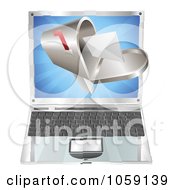Poster, Art Print Of 3d Letter In A Mailbox Over A Laptop