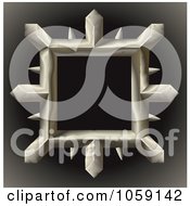 Poster, Art Print Of 3d Spiked Metal Frame On Gradient Black