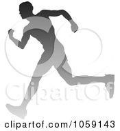 Poster, Art Print Of Silhouetted Male Runner Breaking Through The Finish Line