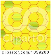 Poster, Art Print Of Yellow And Green Bee Hive Background Pattern