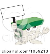 Poster, Art Print Of Recycled Paper Box Character Holding A Blank Sign