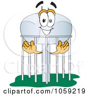 Royalty Free Vector Clip Art Illustration Of A Water Tower Character 1 by Mascot Junction