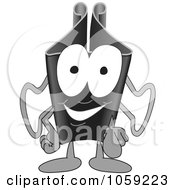 Royalty Free Vector Clip Art Illustration Of A Binder Clip Character Pointing Outwards by Toons4Biz