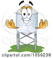 Royalty Free Vector Clip Art Illustration Of A Water Tower Character 3