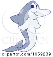 Royalty Free Vector Clip Art Illustration Of A Happy Dolphin