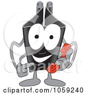 Royalty Free Vector Clip Art Illustration Of A Binder Clip Character Using A Phone