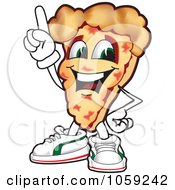 Royalty Free Vector Clip Art Illustration Of A Pizza Character Pointing Up