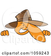 Royalty Free Vector Clip Art Illustration Of A Detective Peeking Over A Surface