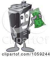 Toner Ink Cartridge Character Holding Cash