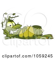 Royalty Free Vector Clip Art Illustration Of A Gross Green Bug Character Relaxing