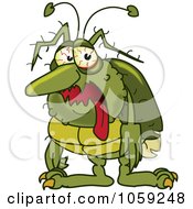 Royalty Free Vector Clip Art Illustration Of A Sick Green Bug Character