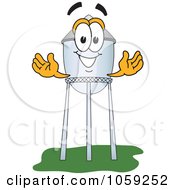 Royalty Free Vector Clip Art Illustration Of A Water Tower Character 4 by Mascot Junction