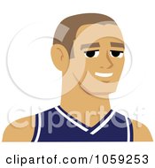 Royalty Free Vector Clip Art Illustration Of A Male Avatar Wearing A Jersey 1