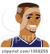 Royalty Free Vector Clip Art Illustration Of A Male Avatar Wearing A Jersey 3