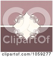Royalty Free Vector Clip Art Illustration Of An Ornate Pink Background With A Swirly Diamond Frame Around White Space