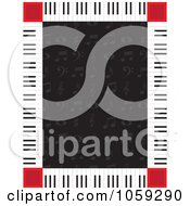 Poster, Art Print Of Piano Key Border Around Music Notes On Black