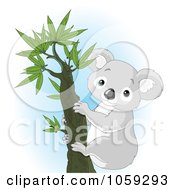 Poster, Art Print Of Cute Koala Climbing A Tree