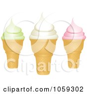 Poster, Art Print Of Three Ice Cream Cones