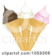 Poster, Art Print Of Trio Of Ice Cream Cones