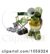 Poster, Art Print Of 3d Tortoise Director Using A Cone